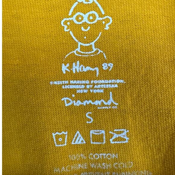 Keith Haring Rhythm and Motion Longsleeve Tee Yellow Size S Diamond Supply Co. - Picture 7 of 7